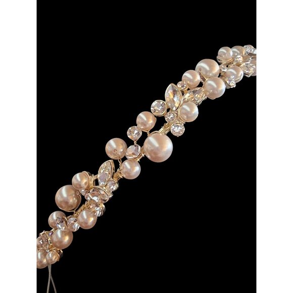 Large Gold/Pearl/Crystal Tiara/Headband - Marionat - NWT main image 2